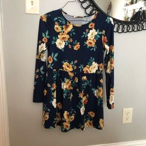 flower print long sleeve dress!!